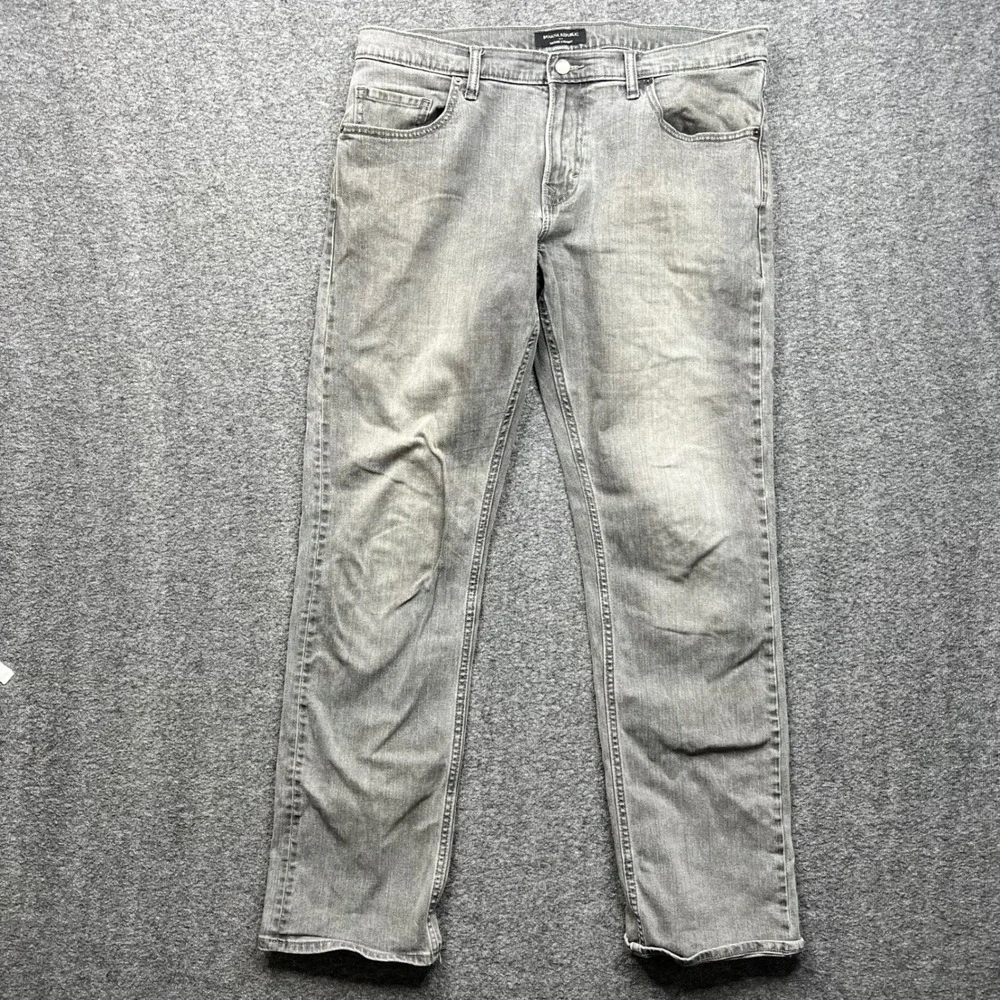 Banana Republic Jeans Mens 35x34 Dark Grey Fits 36x32 Vintage Straight‎ Denim